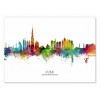 Art-Poster - Dubai Skyline (Colored Version) - Michael Tompsett