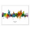 Art-Poster - Krakow Poland Skyline (Colored Version) - Michael Tompsett