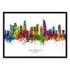 Art-Poster - Los Angeles California Skyline (Colored Version) - Michael Tompsett