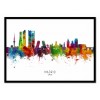 Art-Poster - Madrid Spain Skyline (Colored Version) - Michael Tompsett