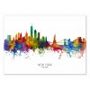 Art-Poster - New-York Skyline (Colored Version) - Michael Tompsett