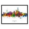 Art-Poster - Shangai China Skyline (Colored Version) - Michael Tompsett