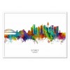Art-Poster - Sydney Australia Skyline (Colored Version) - Michael Tompsett