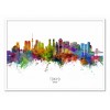 Art-Poster - Tokyo Japan Skyline (Colored Version) - Michael Tompsett