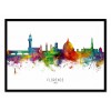 Art-Poster - Florence Italy Skyline (Colored Version) - Michael Tompsett