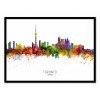 Art-Poster - Toronto Skyline (Colored Version) - Michael Tompsett