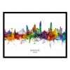 Art-Poster - Bangkok Thailand Skyline (Colored Version) - Michael Tompsett