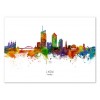 Art-Poster - Lyon France Skyline (Colored Version) - Michael Tompsett