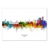 Art-Poster - Istanbul Turkey Skyline (Colored Version) - Michael Tompsett