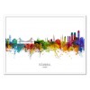 Art-Poster - Istanbul Turkey Skyline (Colored Version) - Michael Tompsett
