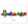 Art-Poster - Marseille France Skyline (Colored Version) - Michael Tompsett