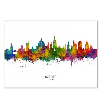 Art-Poster - Oxford England Skyline (Colored Version) - Michael Tompsett