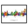 Art-Poster - Luxembourg City Skyline (Colored Version) - Michael Tompsett